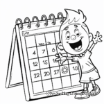Fun Birthstone-Themed Calendar Coloring Pages 1