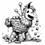 Fun Candy-Filled Pinata Coloring Pages 1