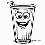 Fun Cartoon-Friendly Cup Coloring Pages 1