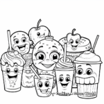 Fun Food and Drink Tracing Coloring Pages 1