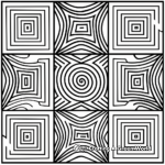 Fun Geometric Square Patterns to Color 1