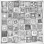 Fun Geometric Square Patterns to Color 2