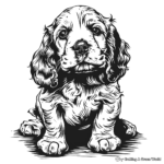 Fun Lisa Frank Cocker Spaniel Puppy Coloring Pages 1