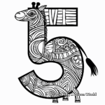Fun Number 5 Animal Themed Coloring Pages 2