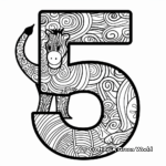 Fun Number 5 Animal Themed Coloring Pages 3