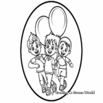 Fun Oval Balloons Coloring Pages for Kids 1