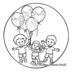 Fun Oval Balloons Coloring Pages for Kids 2