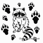 Fun Raccoon Track Coloring Pages for Kids 3