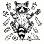 Fun Raccoon Track Coloring Pages for Kids 4