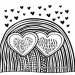 Fun Rainbow Two Hearts Coloring Pages 1