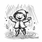 Fun Raincoat and Puddle Jumping Coloring Pages 1