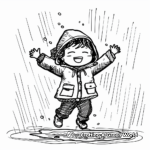 Fun Raincoat and Puddle Jumping Coloring Pages 3