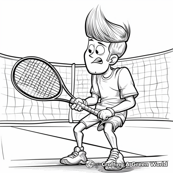 Fun Tennis Match Coloring Pages 1