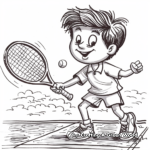 Fun Tennis Match Coloring Pages 3