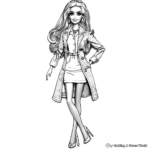 Funky and Trendy Barbie Outfits Coloring Pages 1
