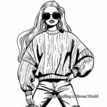 Funky and Trendy Barbie Outfits Coloring Pages 2