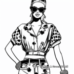 Funky and Trendy Barbie Outfits Coloring Pages 4