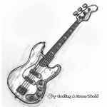 Funky Bass Guitar Coloring Pages 1