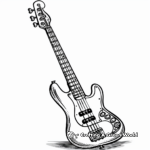 Funky Bass Guitar Coloring Pages 3