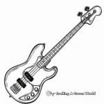Funky Bass Guitar Coloring Pages 4