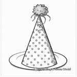 Funky Polka Dotted Party Hat Coloring Pages 1
