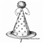 Funky Polka Dotted Party Hat Coloring Pages 3