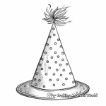 Funky Polka Dotted Party Hat Coloring Pages 4