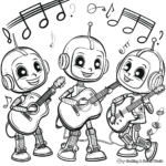 Funky Robot Music Band Coloring Pages 2