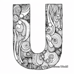 Funky U Letter Coloring Pages 1