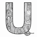 Funky U Letter Coloring Pages 2
