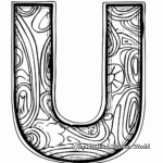 Funky U Letter Coloring Pages 4