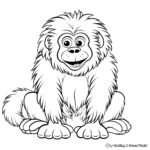 Funny Cartoon Baboon Coloring Pages 4