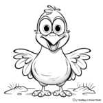 Funny Cartoon Chicken Coloring Pages for Adults 2