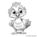 Funny Cartoon Parrot Chick Coloring Pages 1