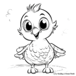 Funny Cartoon Parrot Chick Coloring Pages 2