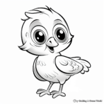 Funny Cartoon Parrot Chick Coloring Pages 3