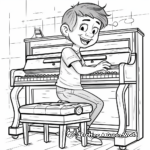 Funny Cartoon Piano Coloring Pages 2