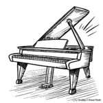 Funny Cartoon Piano Coloring Pages 3