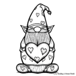 Funny Valentine Gnome Coloring Pages 1