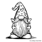 Funny Valentine Gnome Coloring Pages 4