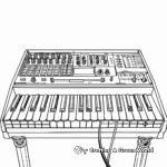 Futuristic Synthesizer Keyboard Coloring Pages 1