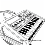 Futuristic Synthesizer Keyboard Coloring Pages 2