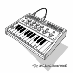Futuristic Synthesizer Keyboard Coloring Pages 3