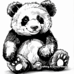 Fuzzy Stuffed Panda Bear Coloring Pages 1