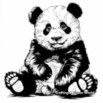 Fuzzy Stuffed Panda Bear Coloring Pages 4
