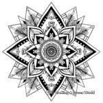Geometric Mandala Coloring Pages with Diamond Patterns 2