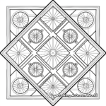 Geometric Mandala Coloring Pages with Diamond Patterns 3