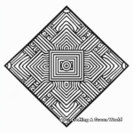 Geometric Mandala Coloring Pages with Diamond Patterns 4