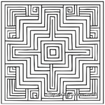 Geometric Pattern Maze Coloring Pages 1