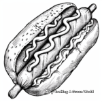 German Classic Bratwurst Hot Dog Coloring Pages 3